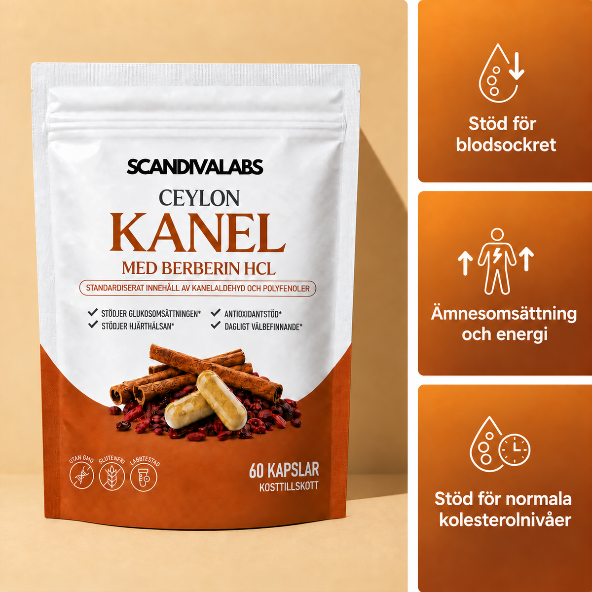 Scandivalabs® Ceylonkanel - Stödjer hälsosamt blodsocker & metabol balans